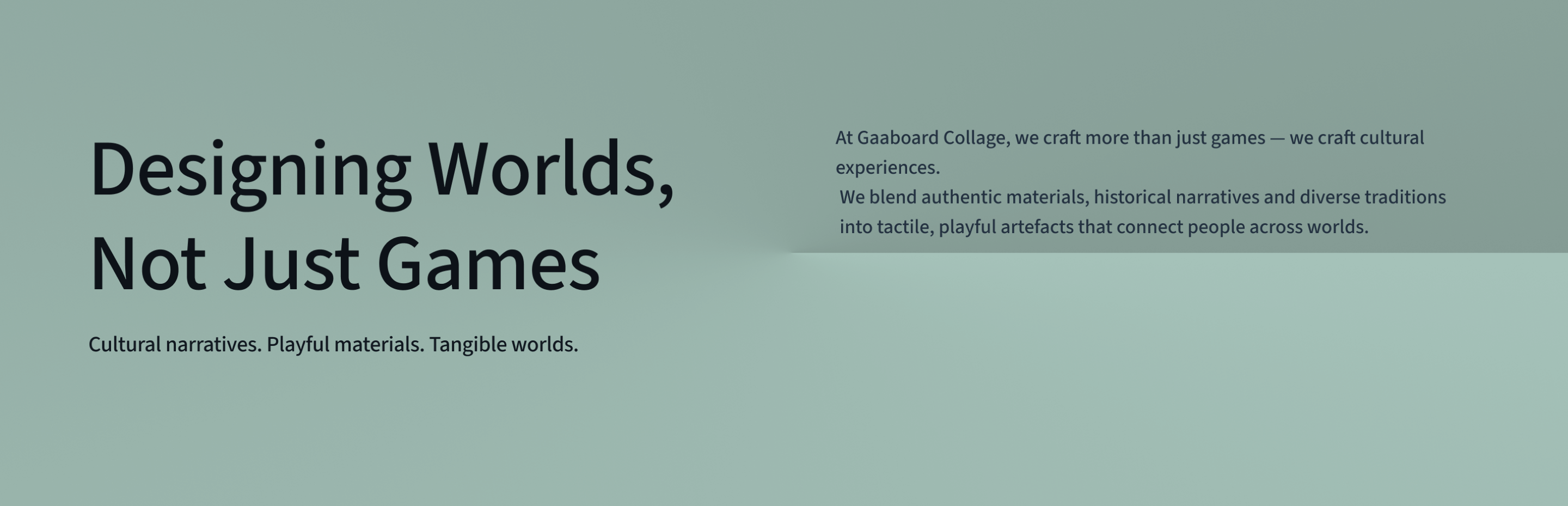 Designing Worlds, Not Just Games